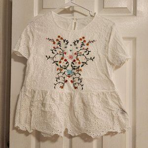 Eyelet embroidery top